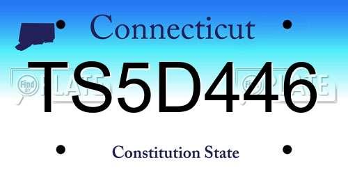 TS5D446 Connecticut License Plate