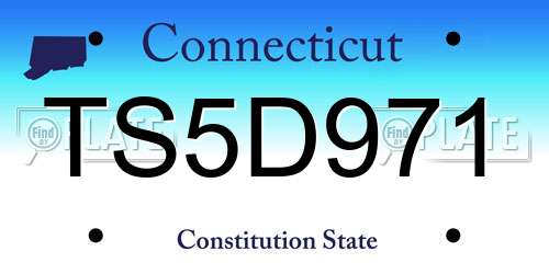 TS5D971 Connecticut License Plate