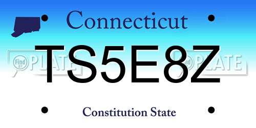 TS5E8Z Connecticut License Plate