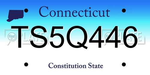 TS5Q446 Connecticut License Plate