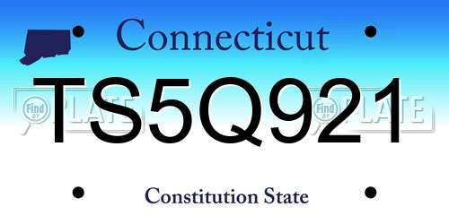 TS5Q921 Connecticut License Plate