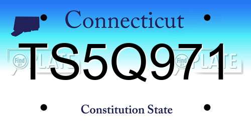 TS5Q971 Connecticut License Plate