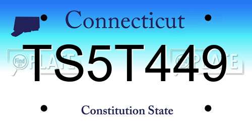 TS5T449 Connecticut License Plate
