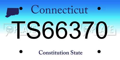 TS66370 Connecticut License Plate