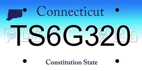 TS6G320 Connecticut License Plate