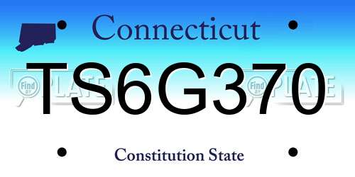 TS6G370 Connecticut License Plate