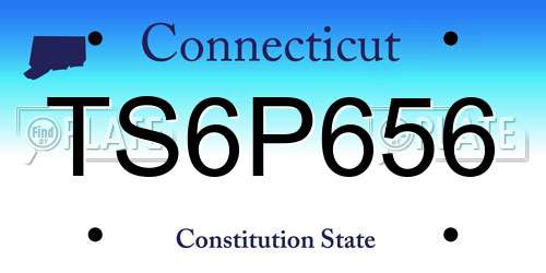 TS6P656 Connecticut License Plate