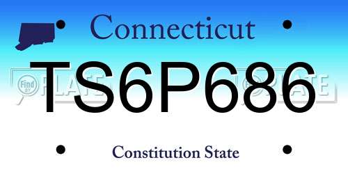 TS6P686 Connecticut License Plate