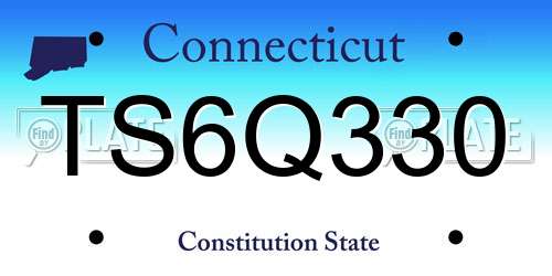 TS6Q330 Connecticut License Plate