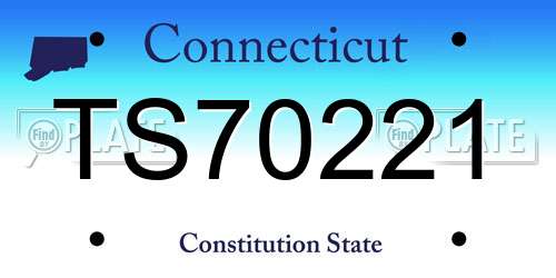 TS70221 Connecticut License Plate