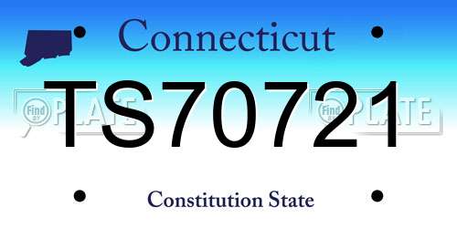 TS70721 Connecticut License Plate