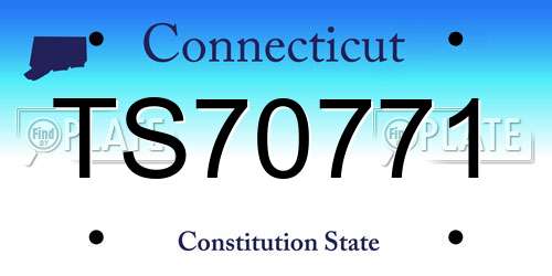 TS70771 Connecticut License Plate