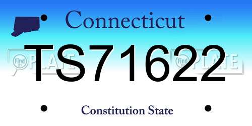 TS71622 Connecticut License Plate