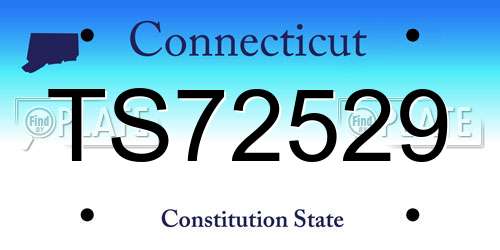 TS72529 Connecticut License Plate