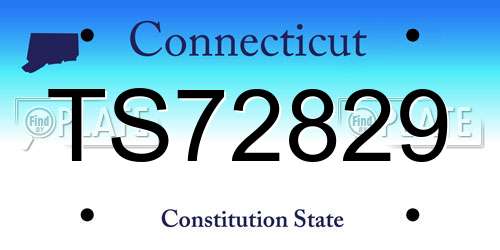 TS72829 Connecticut License Plate