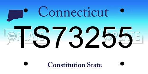 TS73255 Connecticut License Plate