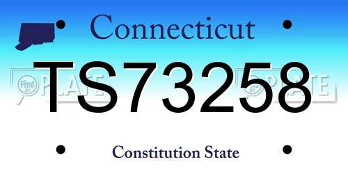 TS73258 Connecticut License Plate