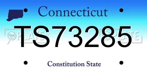 TS73285 Connecticut License Plate