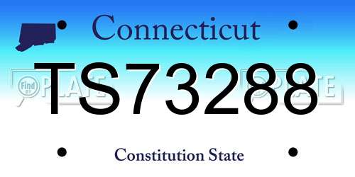 TS73288 Connecticut License Plate