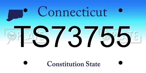 TS73755 Connecticut License Plate