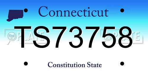TS73758 Connecticut License Plate
