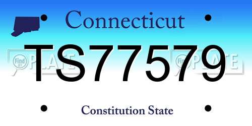 TS77579 Connecticut License Plate