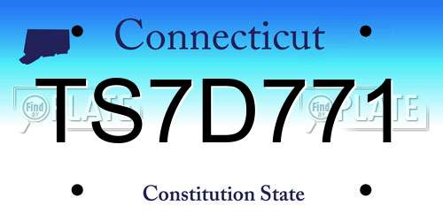TS7D771 Connecticut License Plate