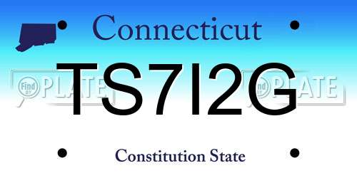 TS7I2G Connecticut License Plate