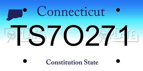 TS7O271 Connecticut License Plate