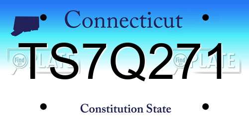 TS7Q271 Connecticut License Plate