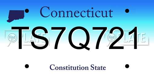 TS7Q721 Connecticut License Plate
