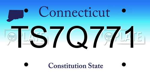TS7Q771 Connecticut License Plate