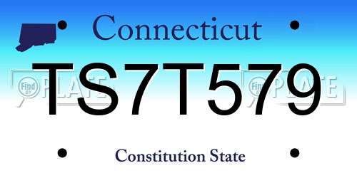 TS7T579 Connecticut License Plate