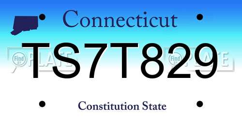 TS7T829 Connecticut License Plate