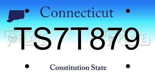TS7T879 Connecticut License Plate