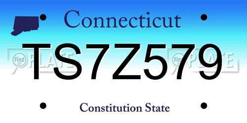 TS7Z579 Connecticut License Plate