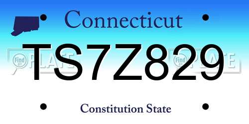 TS7Z829 Connecticut License Plate