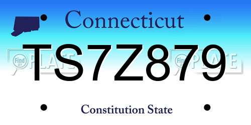 TS7Z879 Connecticut License Plate