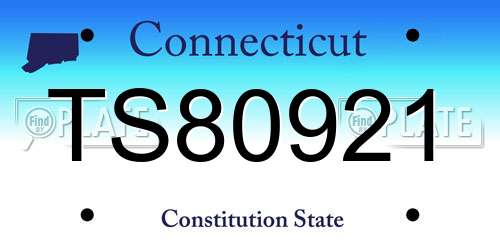 TS80921 Connecticut License Plate