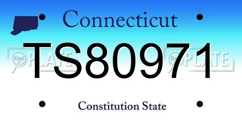 TS80971 Connecticut License Plate