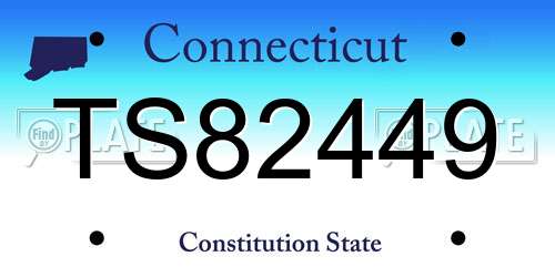 TS82449 Connecticut License Plate