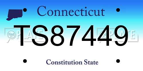 TS87449 Connecticut License Plate
