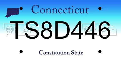 TS8D446 Connecticut License Plate