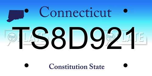 TS8D921 Connecticut License Plate