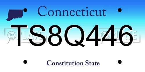 TS8Q446 Connecticut License Plate