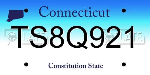 TS8Q921 Connecticut License Plate