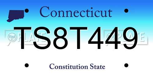 TS8T449 Connecticut License Plate