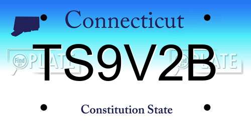 TS9V2B Connecticut License Plate
