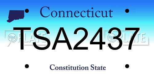 TSA2437 Connecticut License Plate