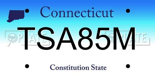 TSA85M Connecticut License Plate